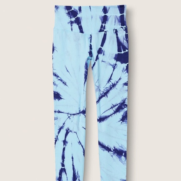 NWT Pink Seamless High Waist 7/8 Workout Tight - Blue Breeze Spiral Tie Dye - Picture 4 of 5